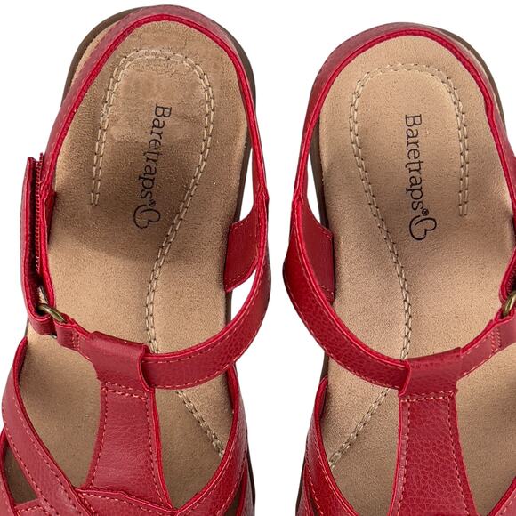 BareTraps Black Brixton Closed Toe Slingback Sandals 6M Red - Picture 4 of 15